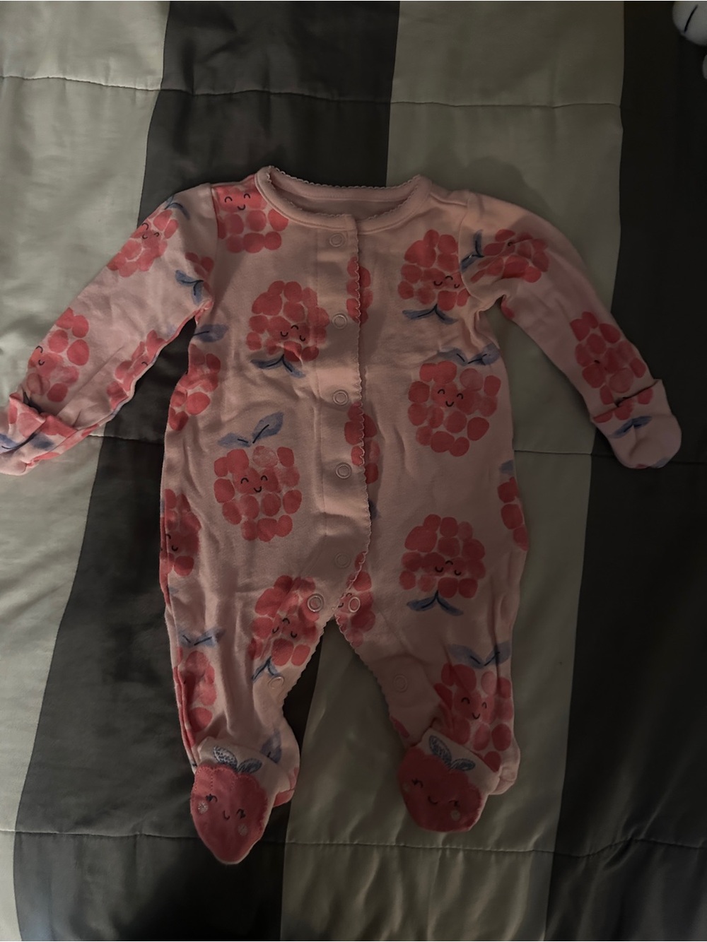 Carter's Pink Floral Footed One-Piece Sleeper